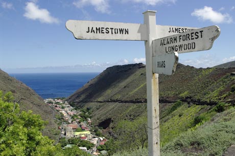 Jamestown ligt in een vallei